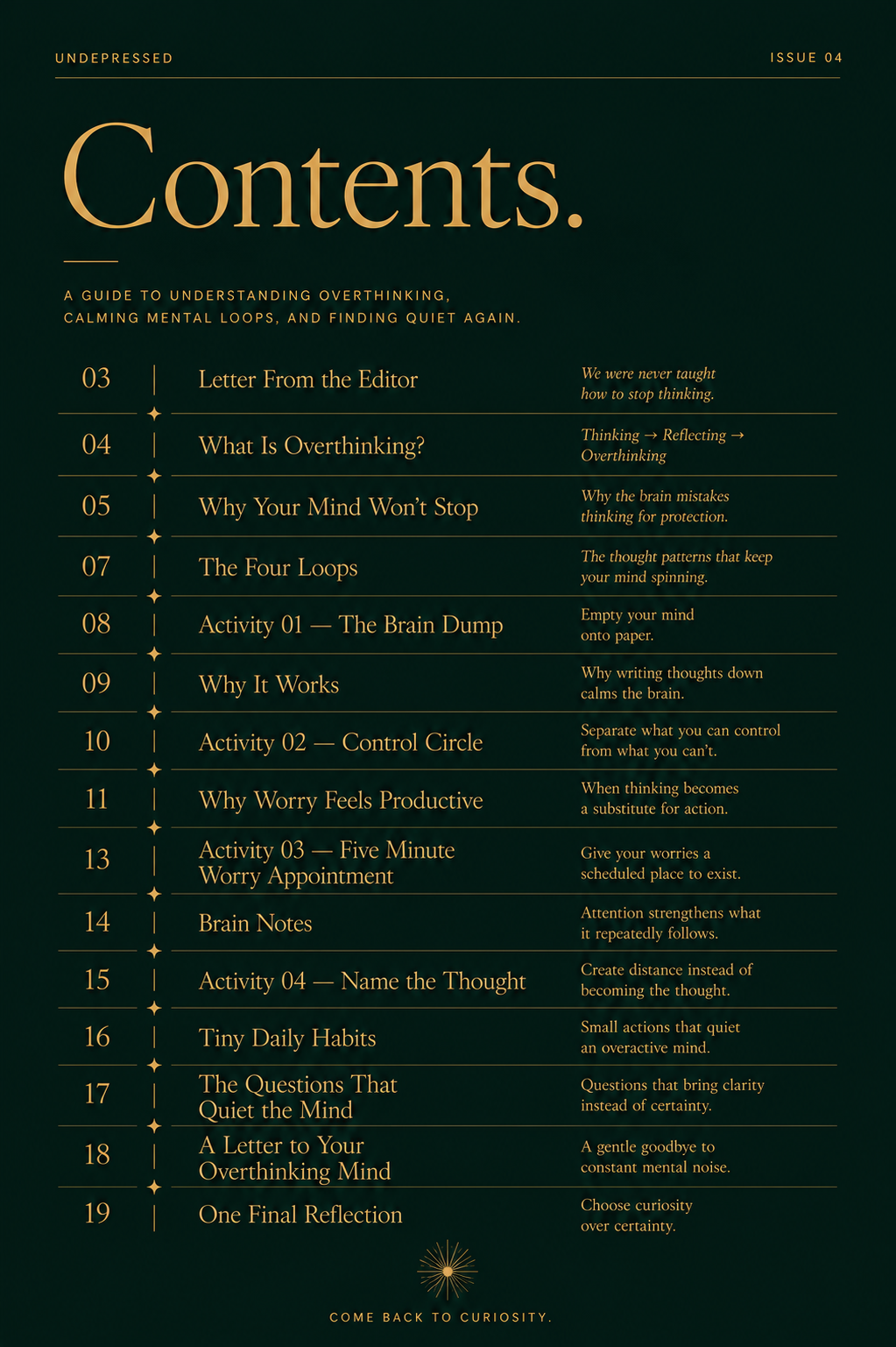 Undepressed- The Mind That Never Rests (E- Magazine)